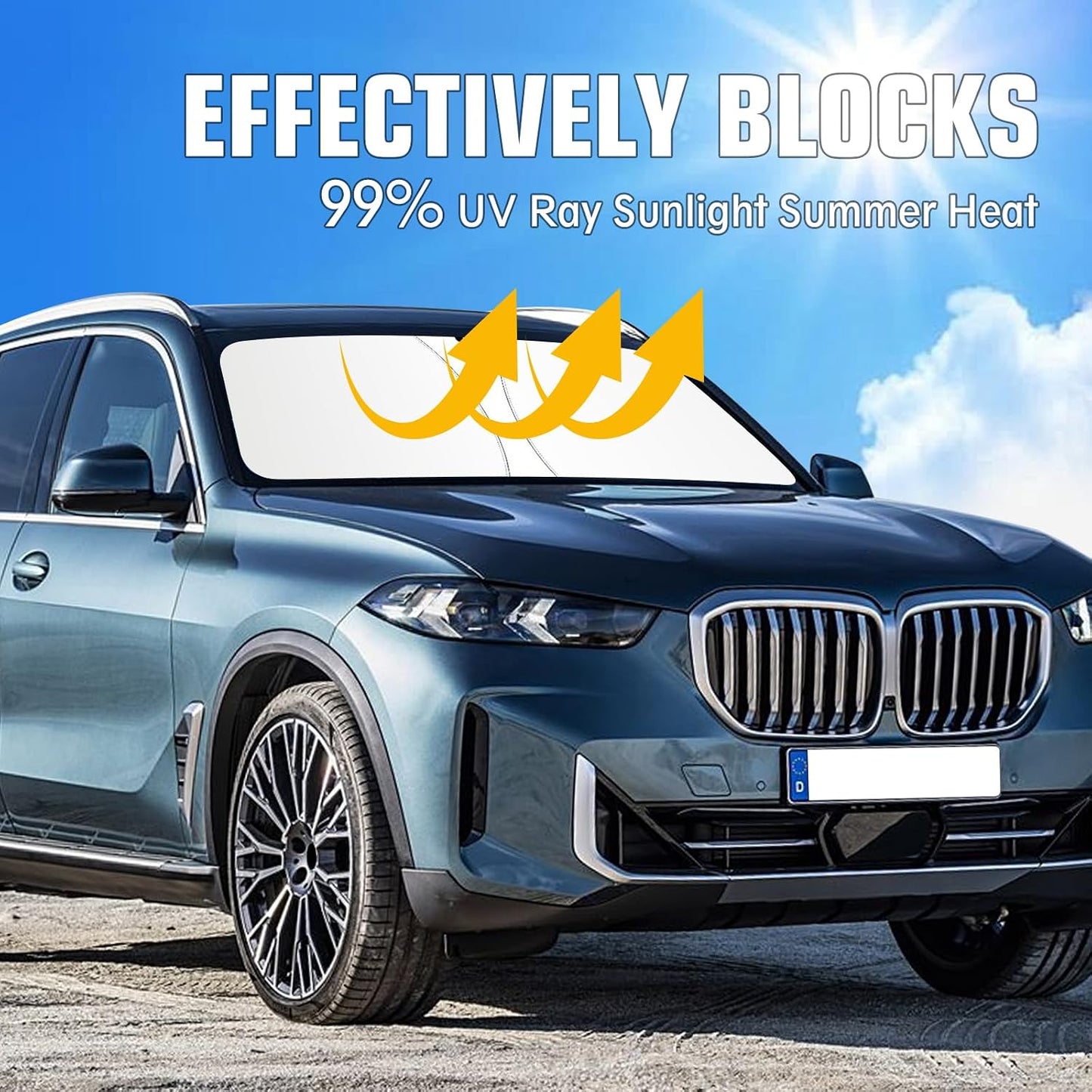 Parasol plegable BMW X5 2019-26 con bolsa 2 capas UV