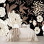 Papel tapiz floral vintage peonías y rosas 195x120