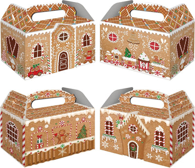 12 Cajas Regalo Navidad Casa Jengibre Galletas Cupcakes