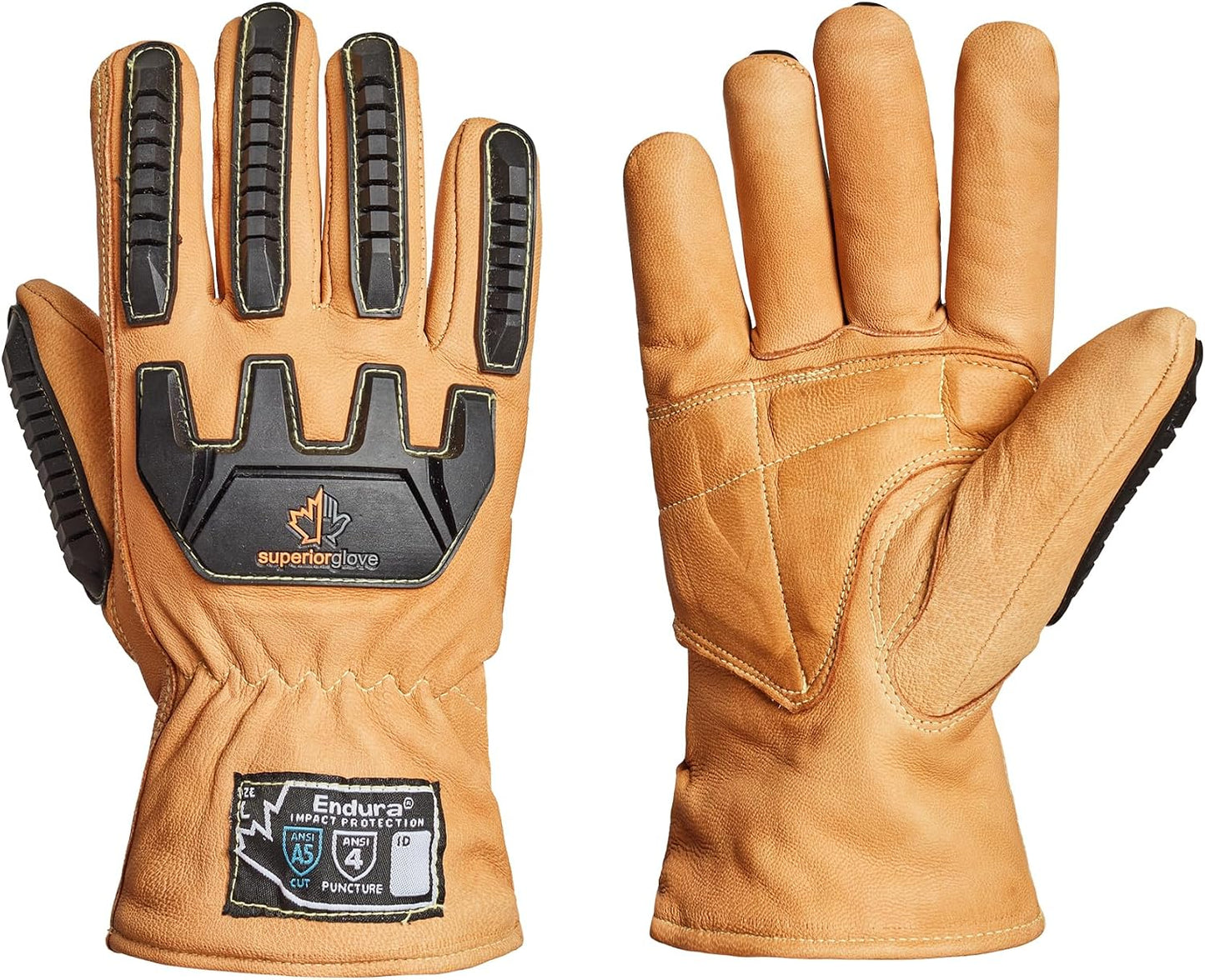 Guantes cuero resistentes cortes impactos invierno
