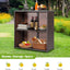 Set mesa bar ratán 3 Pzas sillas acolchadas 2 estantes