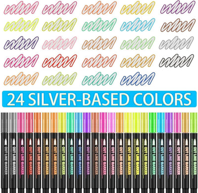 Marcadores brillantes 24 colores para dibujo escolar