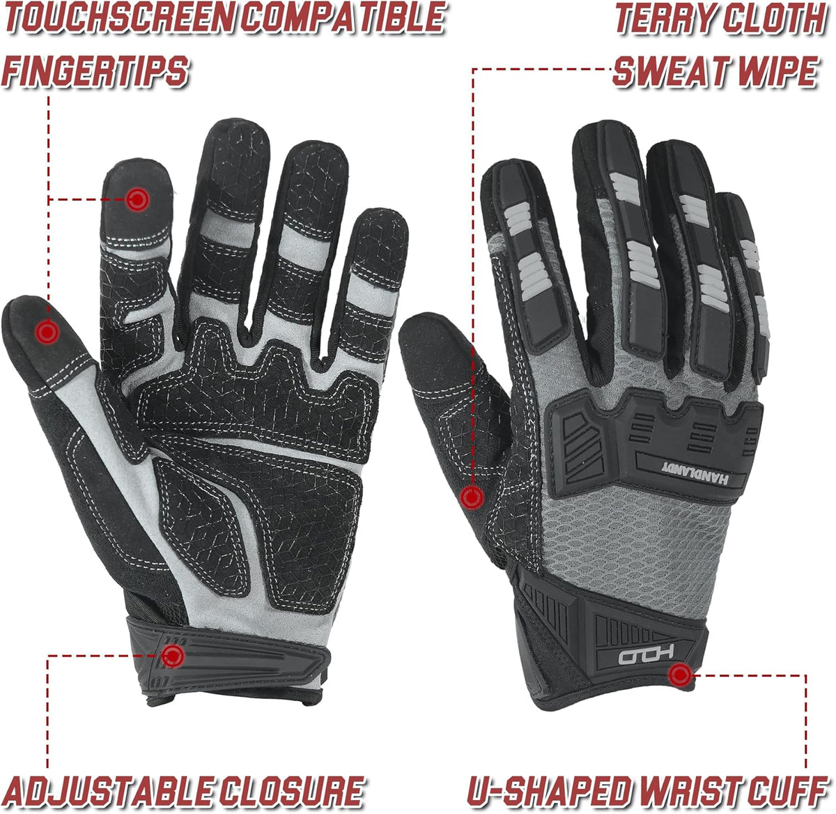 Guantes trabajo tactil para hombre con puños reforzados