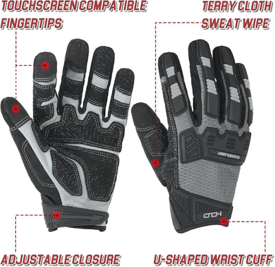 Guantes trabajo tactil para hombre con puños reforzados