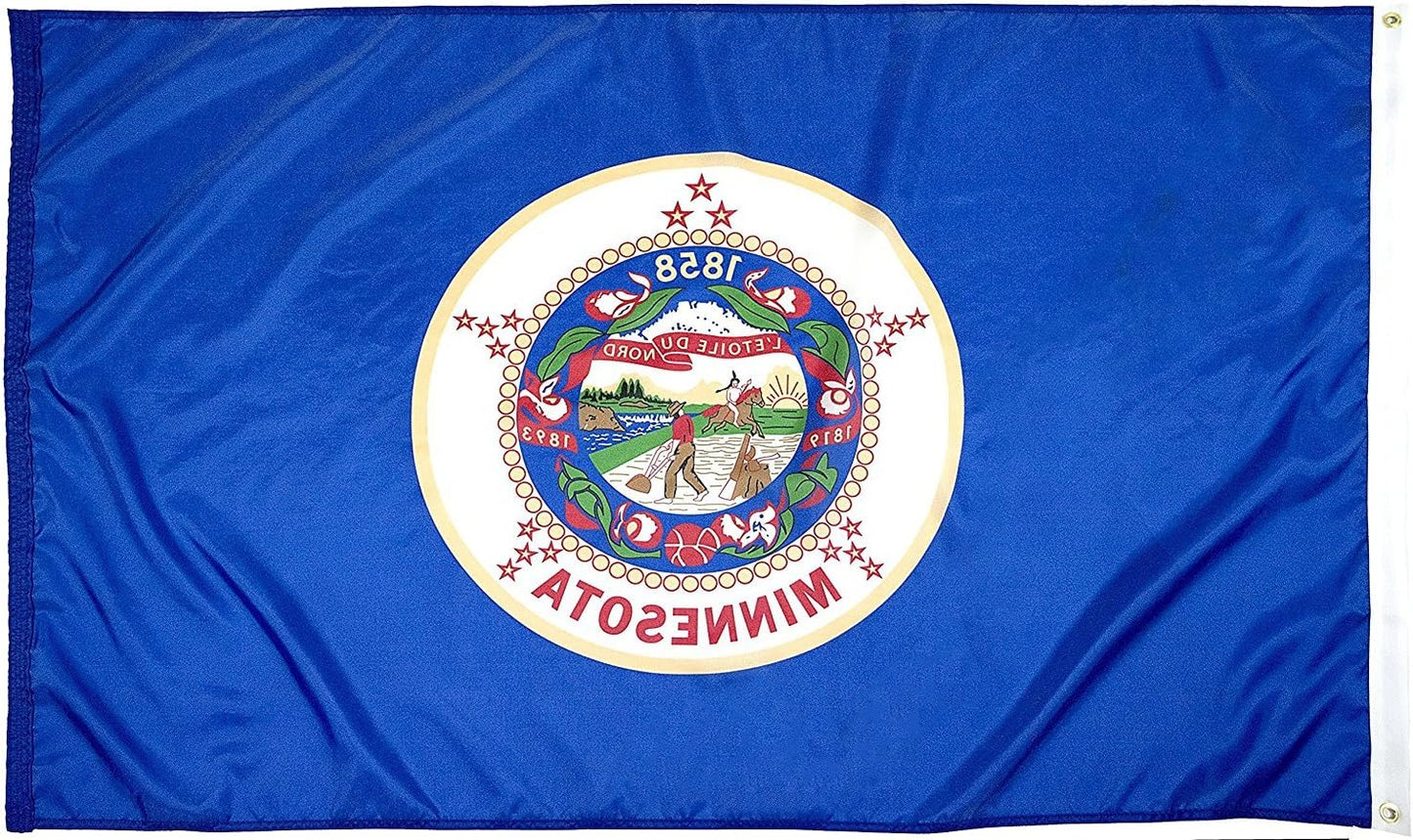 Bandera Minnesota nailon 4x6ft fabricada EE.UU.