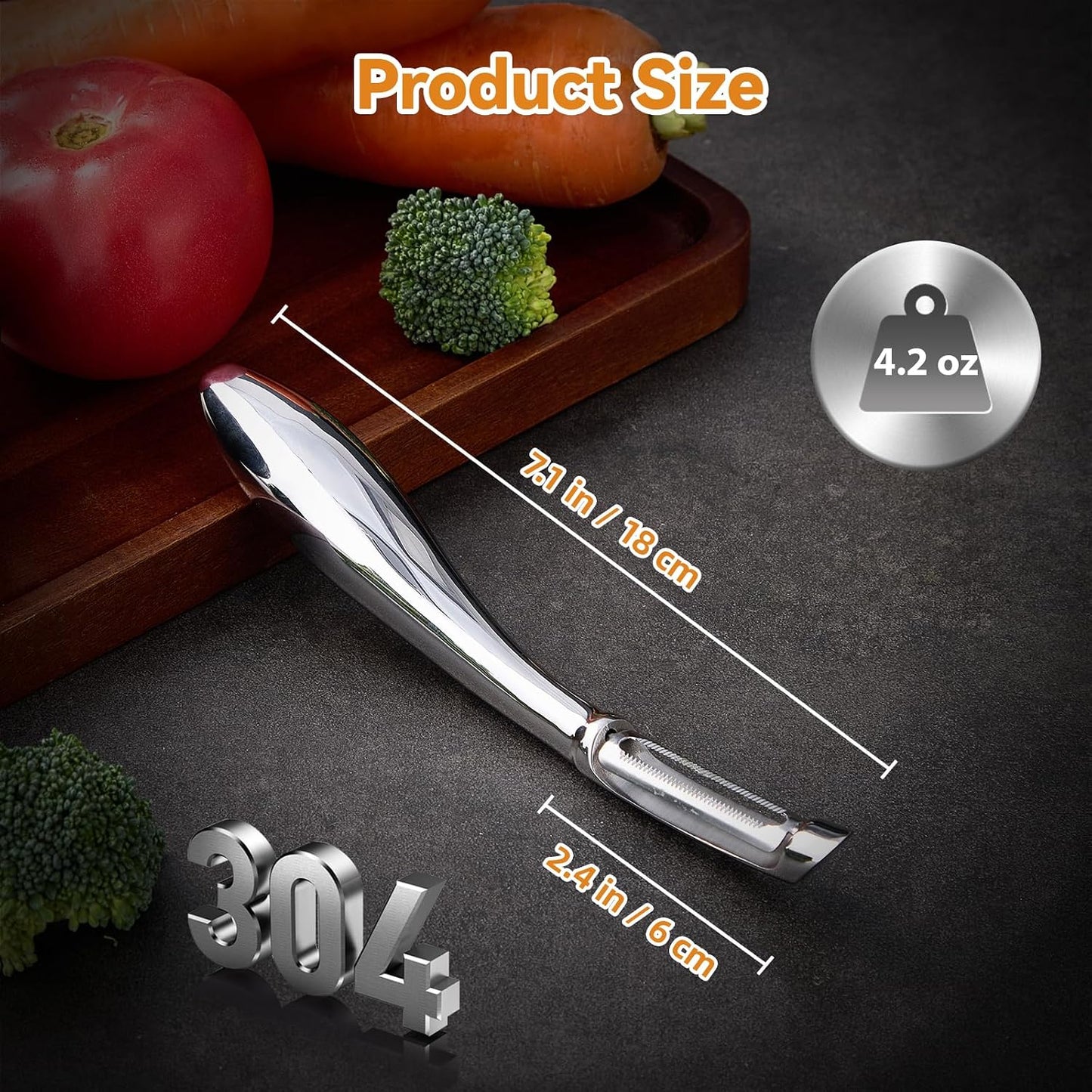 Pelador acero inox hoja afilada mango cómodo