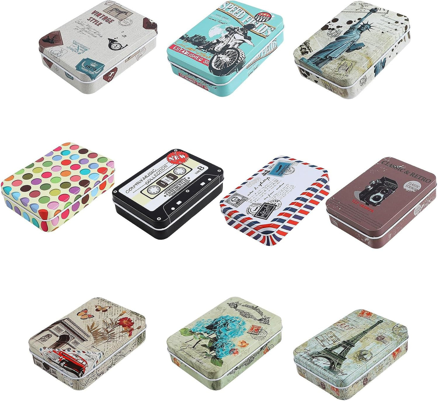 10 Cajas Hojalata con Tapa para Dulces