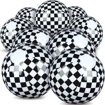 12 Pelotas Playa Bandera Cuadros Negro Blanco Niños 7.87pulg