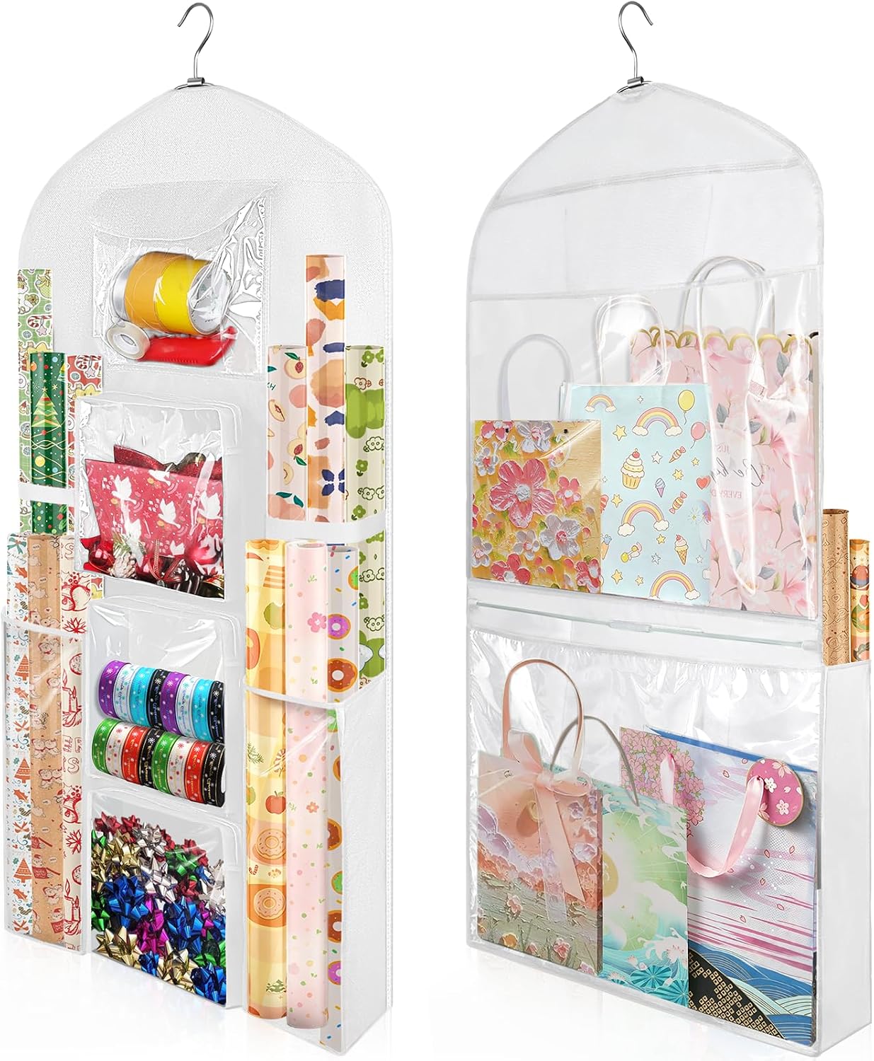 Organiz. rollos largos colgante 48x24" doble cara blanco
