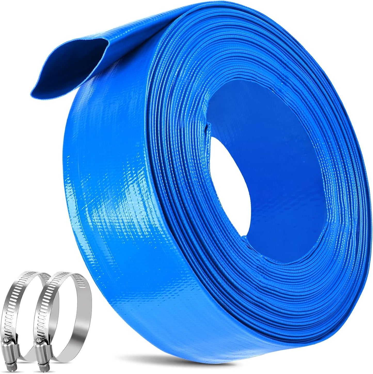 Manguera retrolavado piscina 1.5" x30ft doble PVC plana