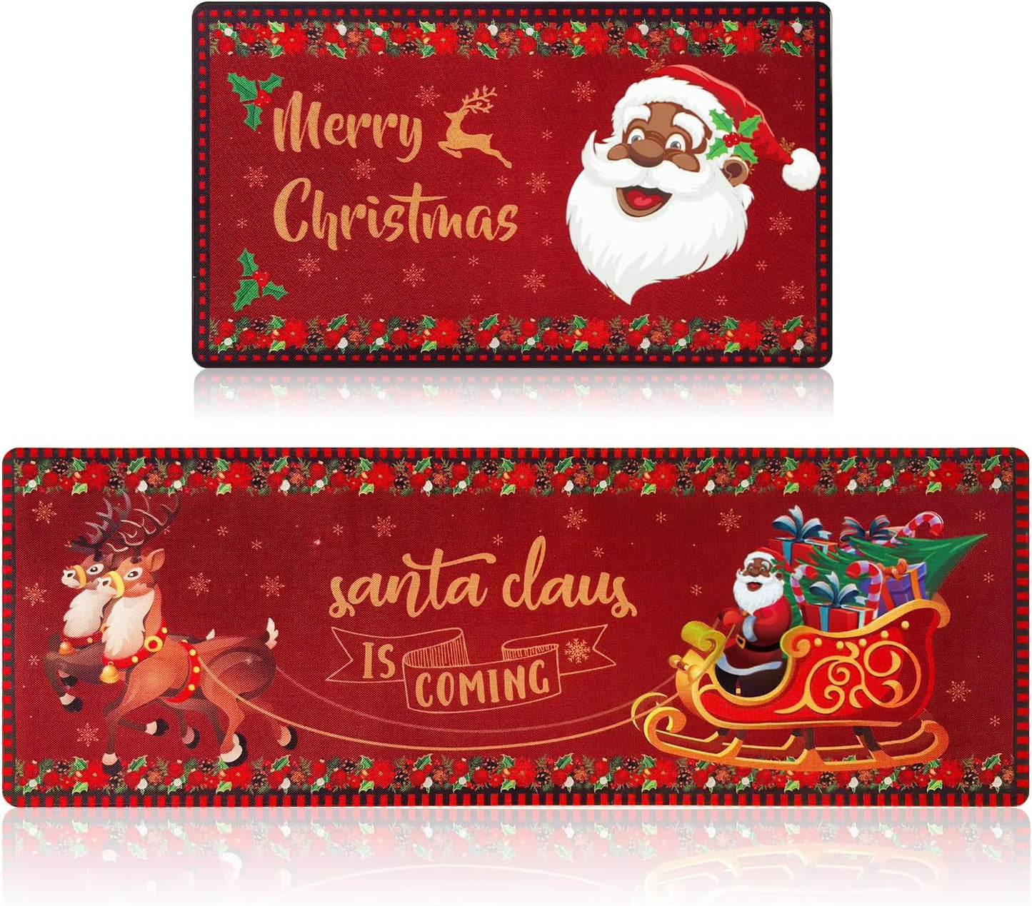 Alfombra Navidad Papá Noel negro decoración interior