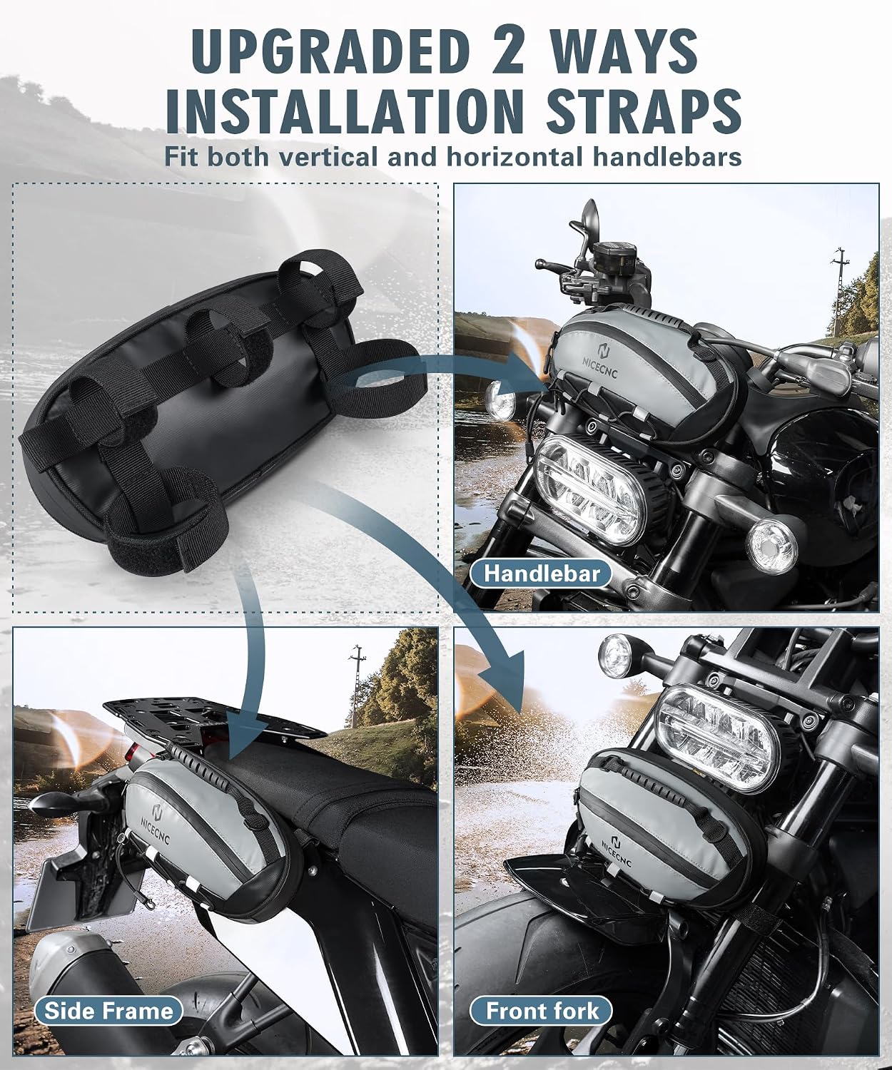 Bolsa manillar motocicleta universal impermeable PVC