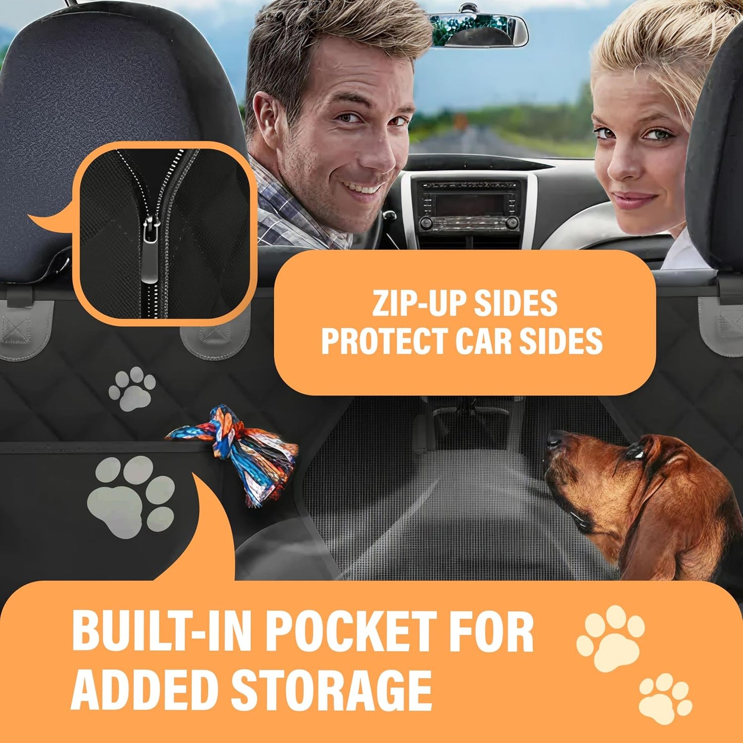 Funda asiento trasero perro malla antiderrap impermeable