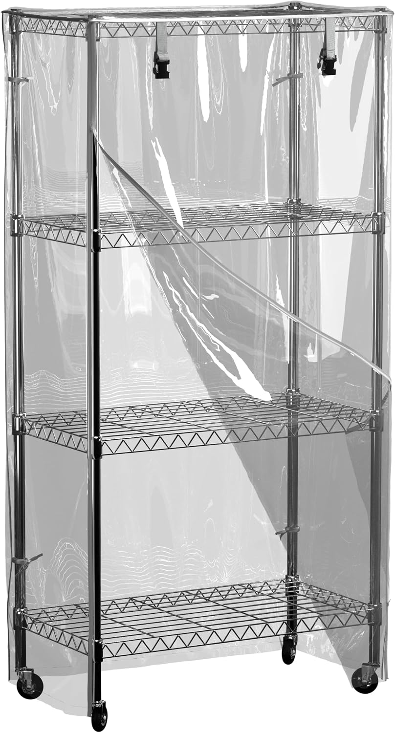 Cubierta estante PVC transparente con cremallera 36x14x54