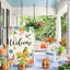Bandera jardín loro colibrí 12x18pulg doble cara floral vintage