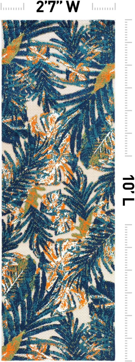 Alfombra pasillo duradera hojas florales tropicales