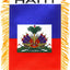 Bandera colgante Haití 4x6" con ventosa y flecos