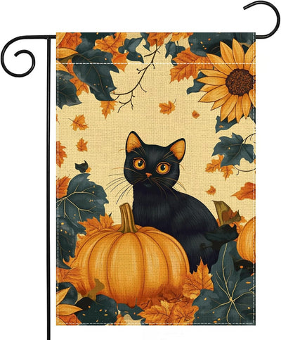 Bandera jardín otoño 12x18pulg doble cara hojas arce girasol