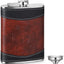 Petaca acero inox monograma 8oz regalo cuero para papá y abuelo