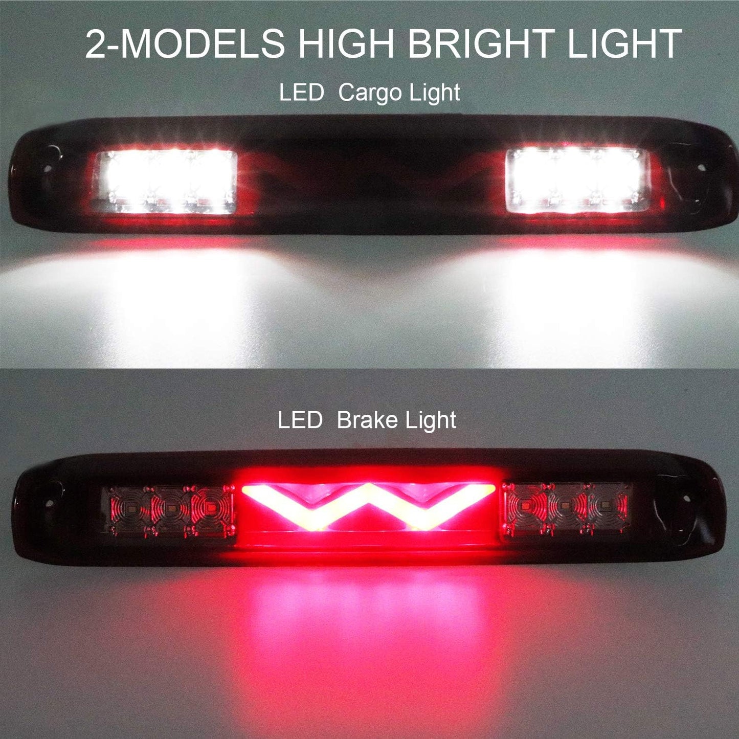 Luz freno LED alta montaje Chevy Silverado GMC Sierra rojo