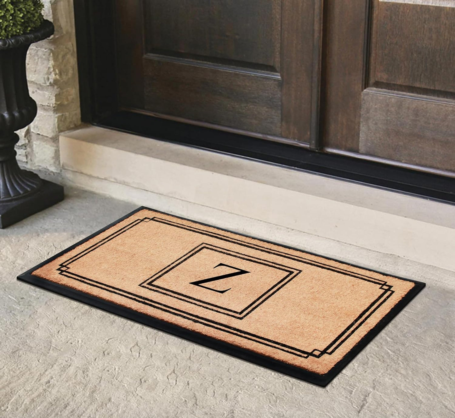 Tapete puerta monograma fibra coco 24x48" resistente