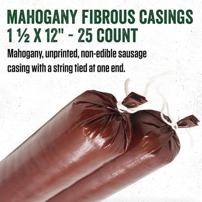 Tripas de fibra caoba 1.5x12pulg para salchichas verano