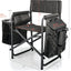 Silla Plegable de Metal en Color Gris y Negro para Exterior