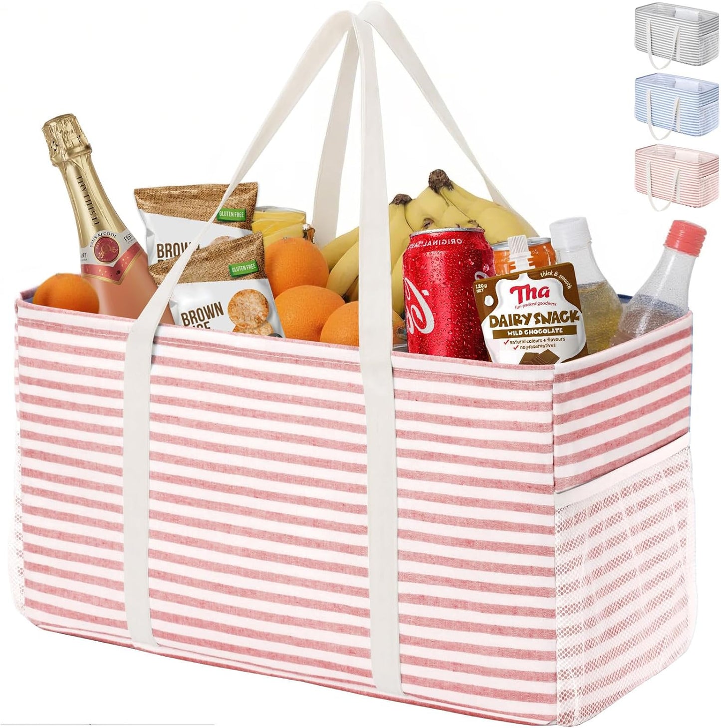 Bolsa tote grande reutiliz. con refuerzo metálico