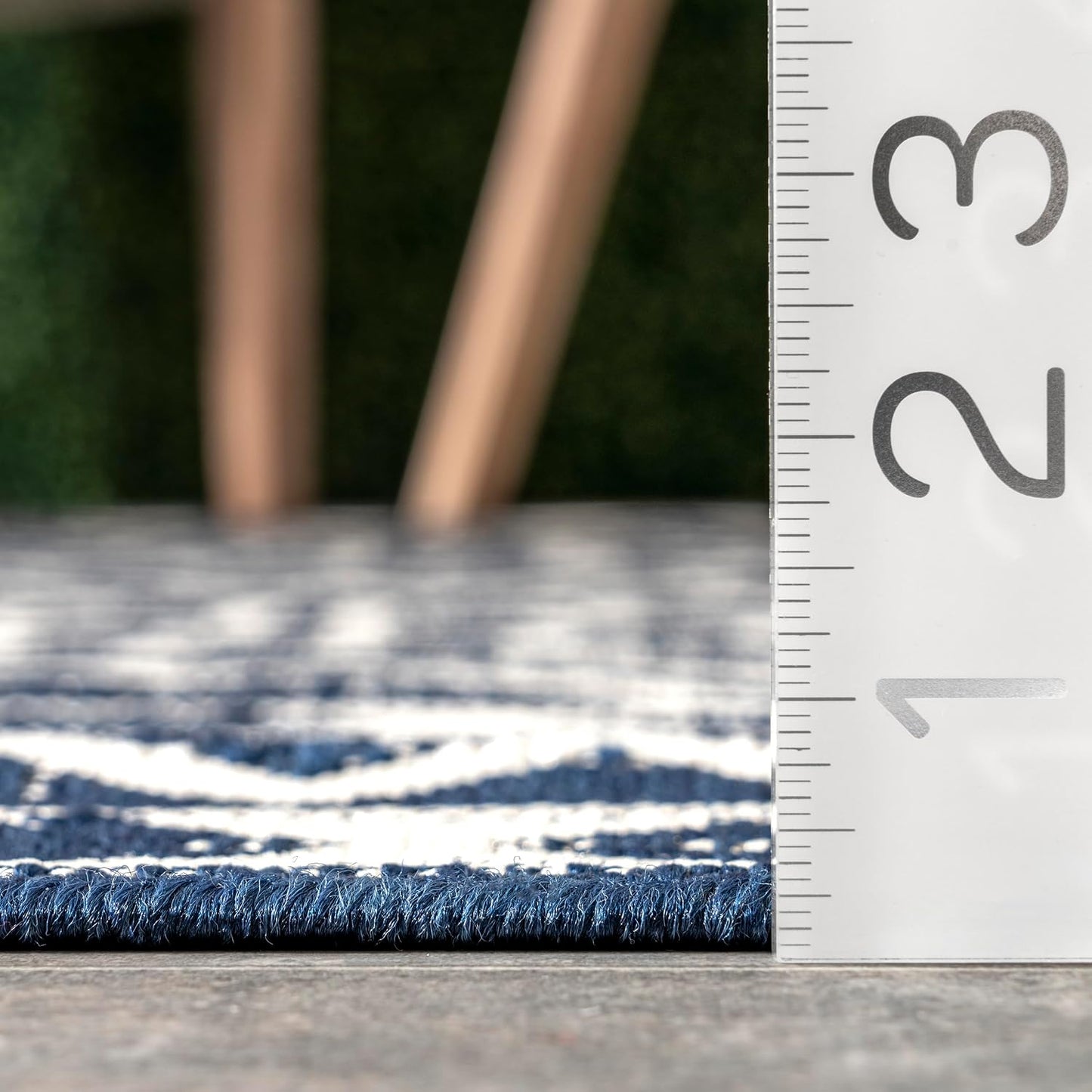 Tapete azul cari/marfil 2x8ft diamante suave alto tráfico