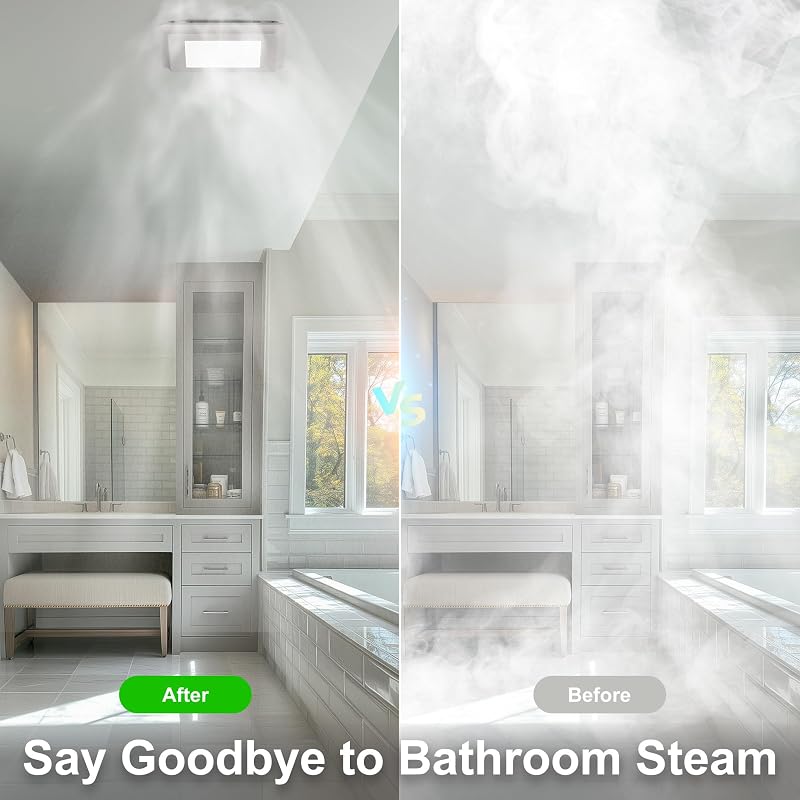 Extractor baño con luz LED 100 CFM silencioso ventilador