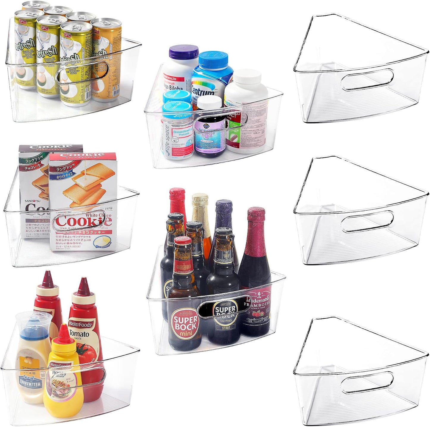 Lazy Susan 32" con contenedores plástico cocina 8 pzas