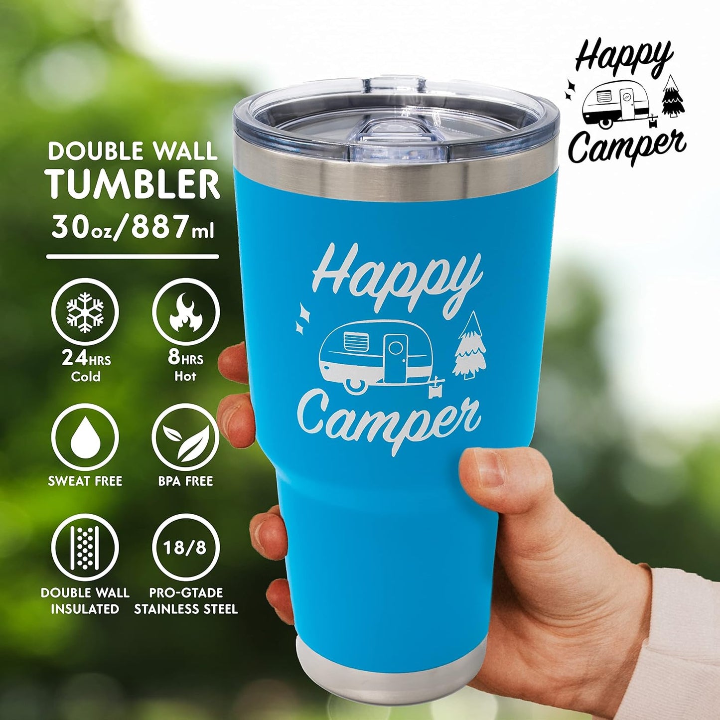 Vaso acero inox doble pared vacío tapa deslizante para bebidas