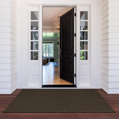 Tapete puerta bloques nogal 4x6ft antiderrap duradero