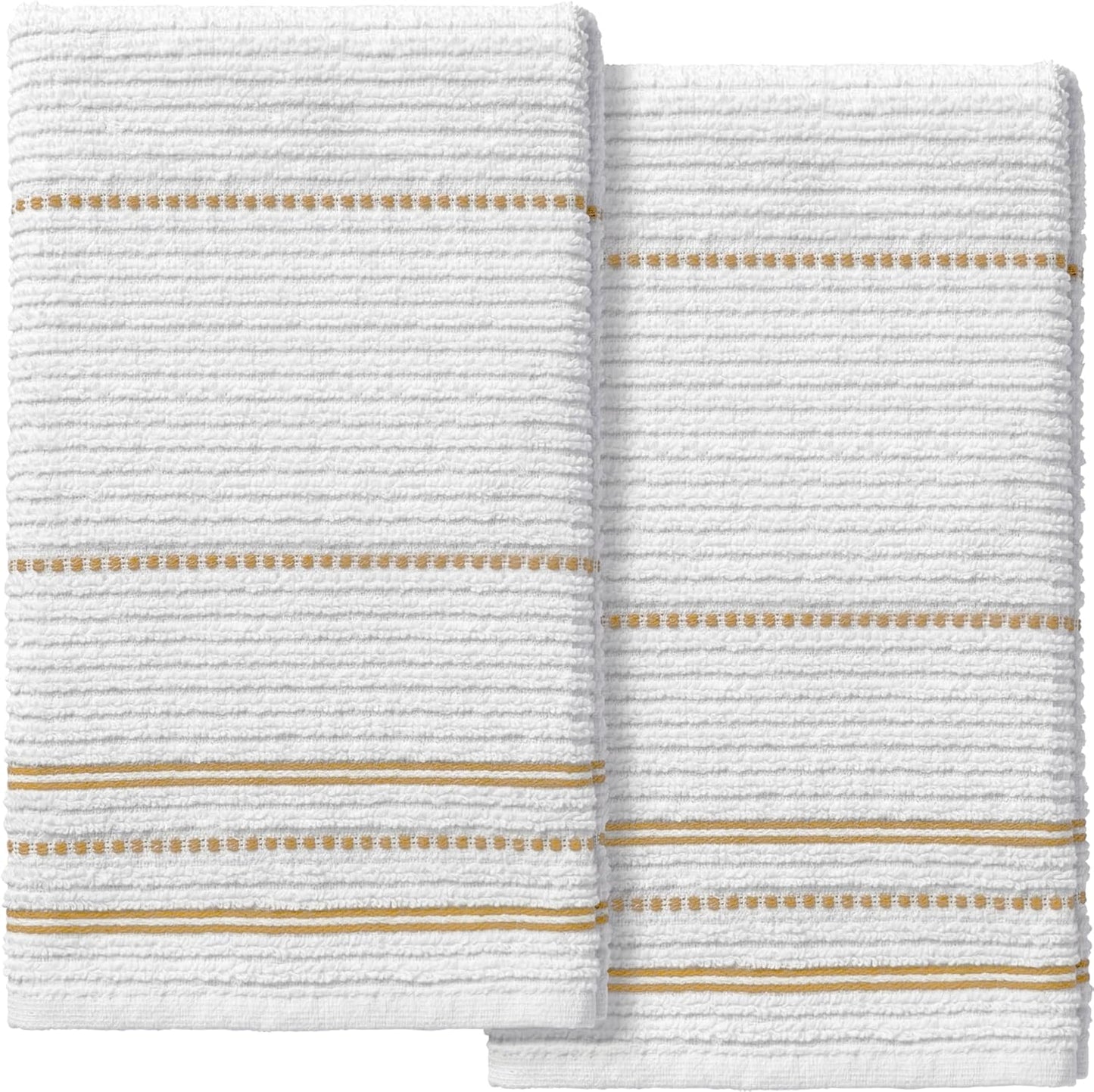 Set 2 Toallas cocina absorbentes algodón amarillo 16x27pulg