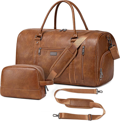 Bolsa viaje piel sintética con compartimento zapatos
