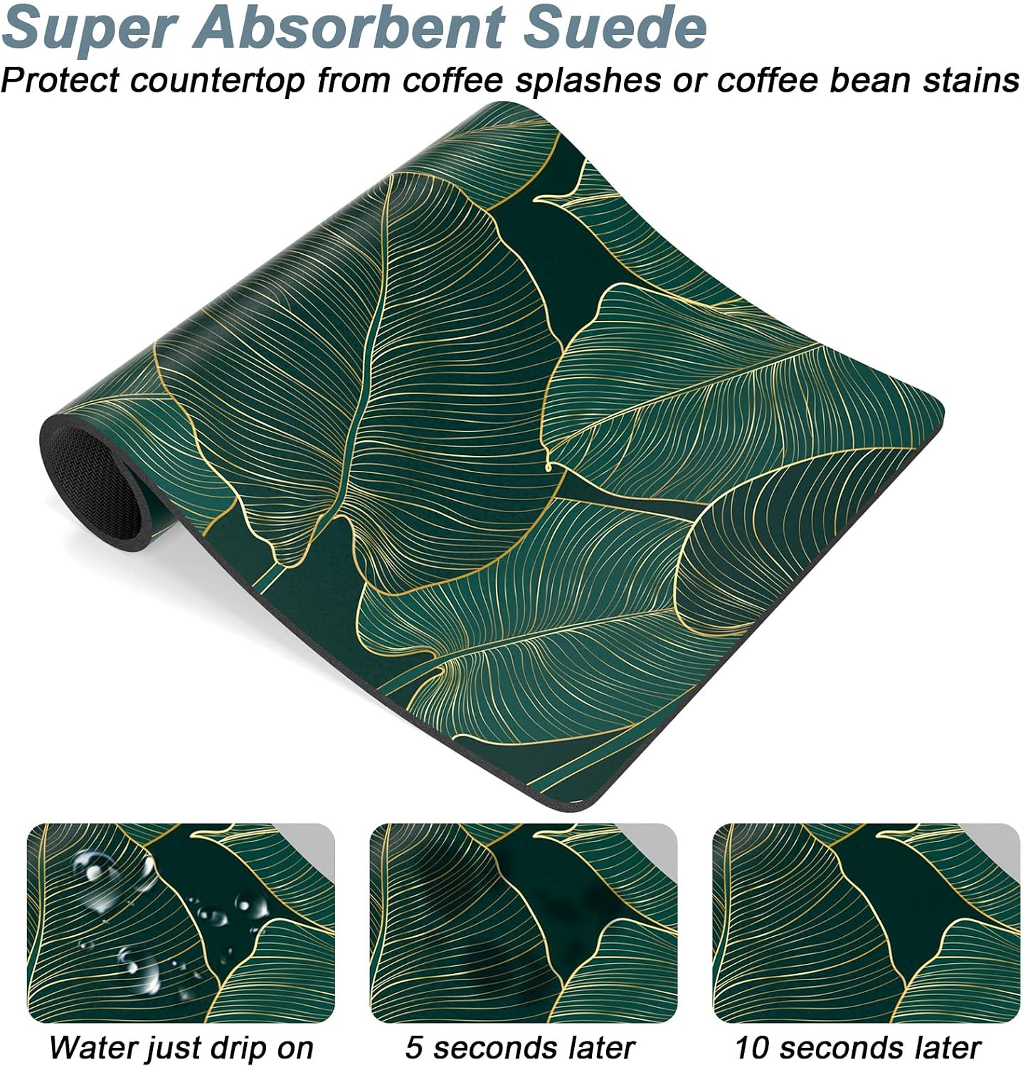 Tapete café 12x19pulg tema tropical con parte goma