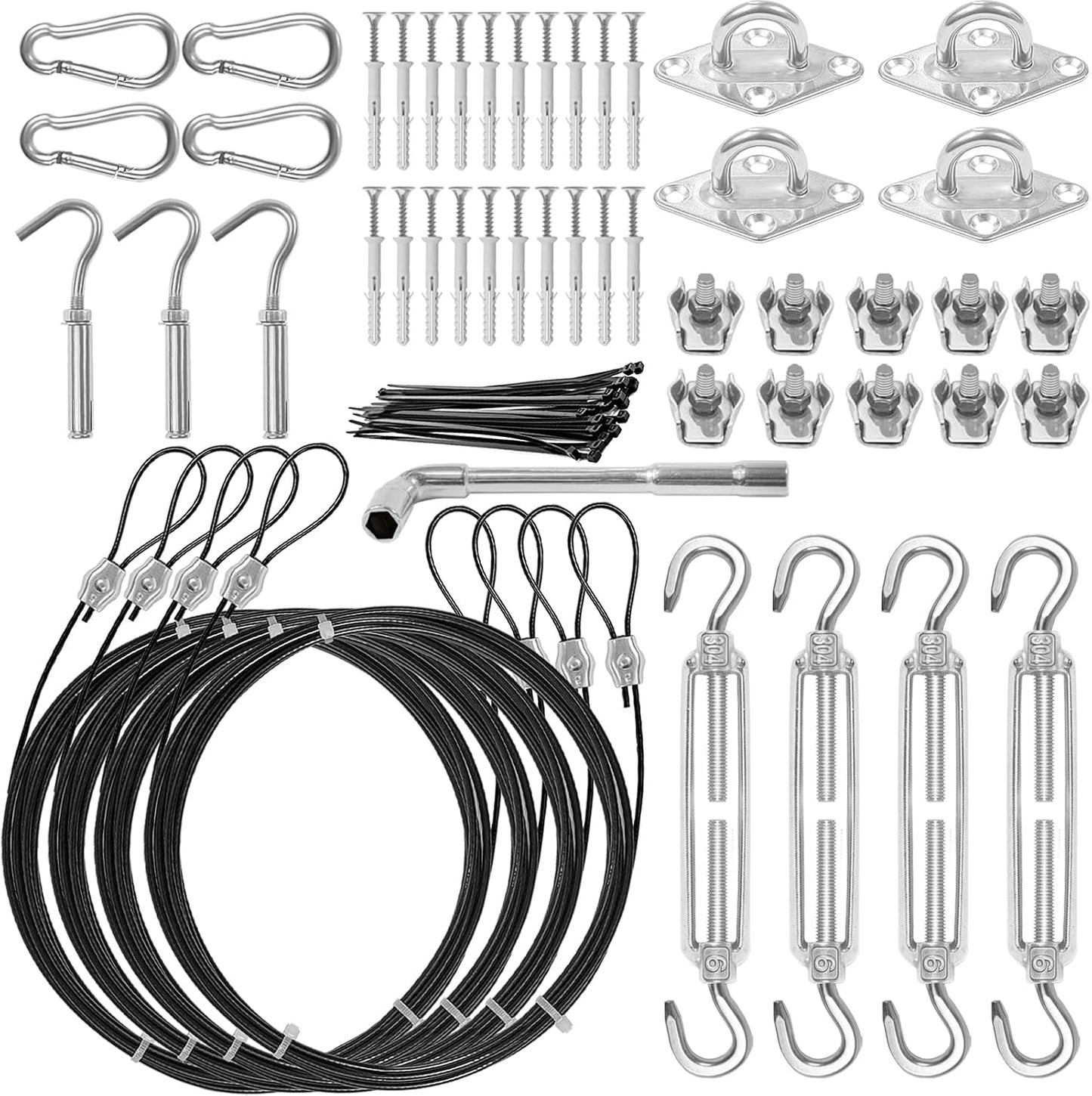 Kit accesorios vela acero inox 10pulg 4 pzas