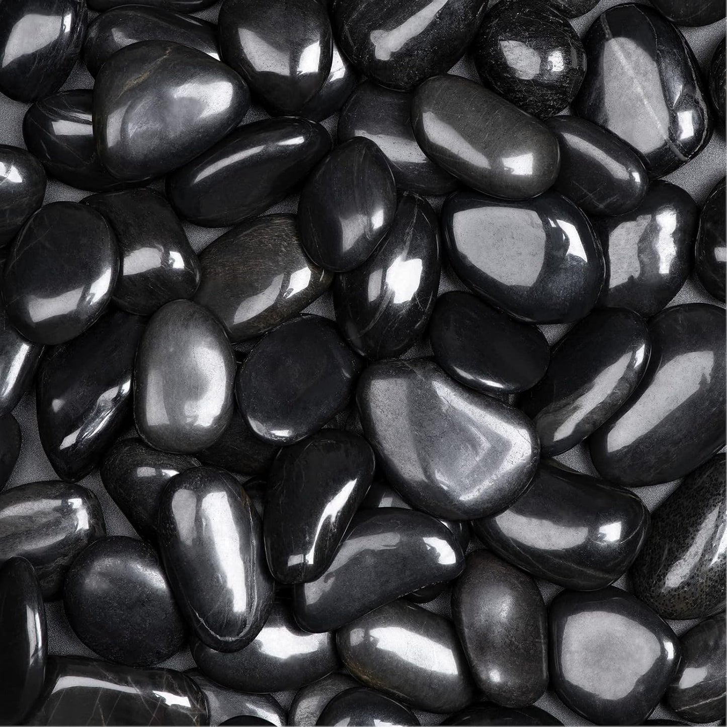 Rocas naturales de río 5lb piedras negras decorativas 1-2"