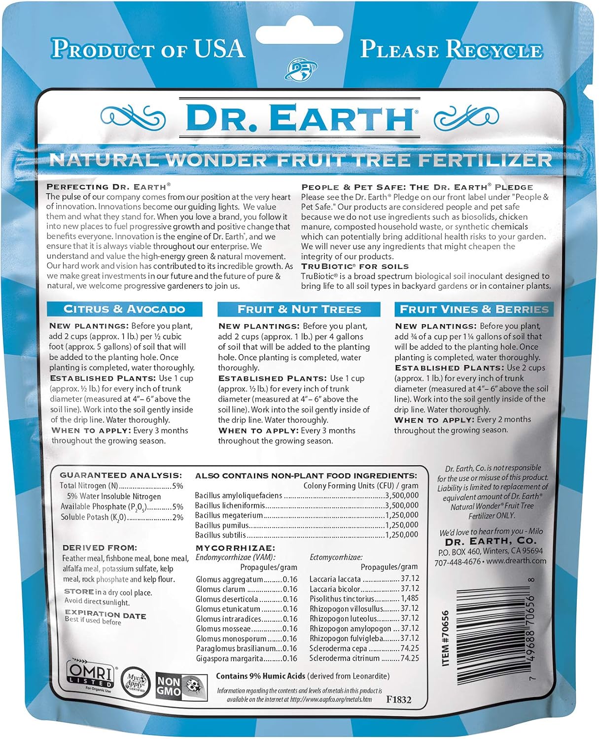 Fertilizante orgánico para árboles frutales 1lb