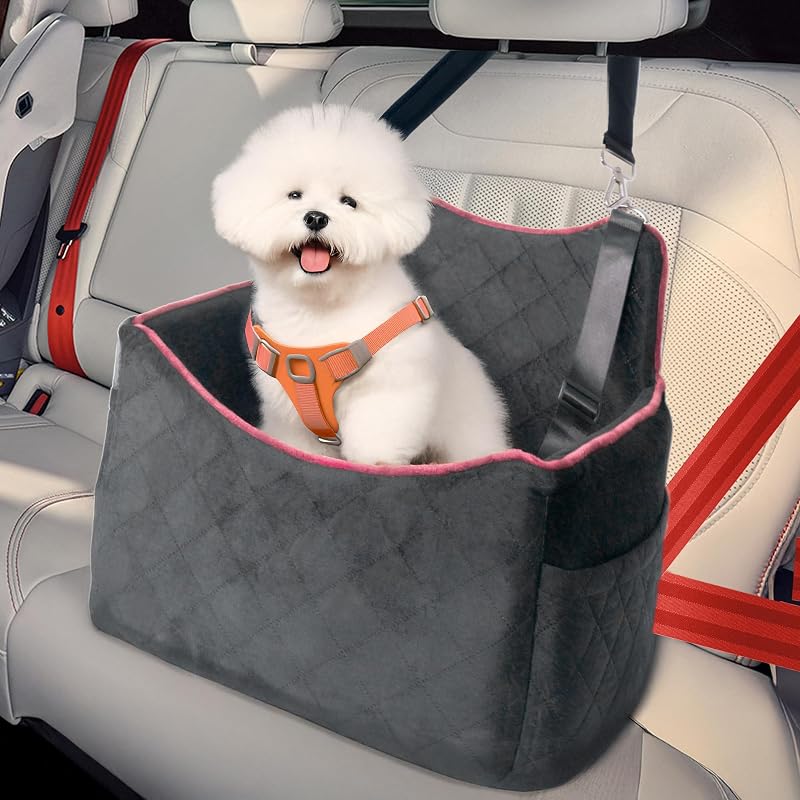Asiento elevador perro mediano 30lb con cojín ganchos cinturón