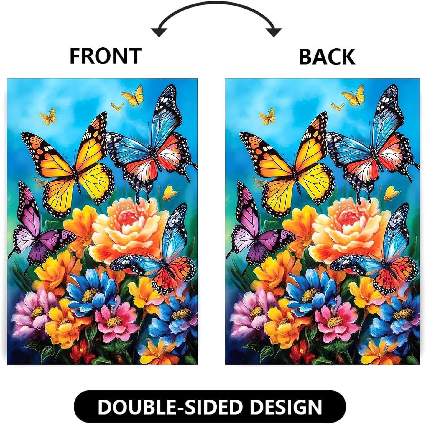Banderas de jardín doble cara 28x40" flores decorativas