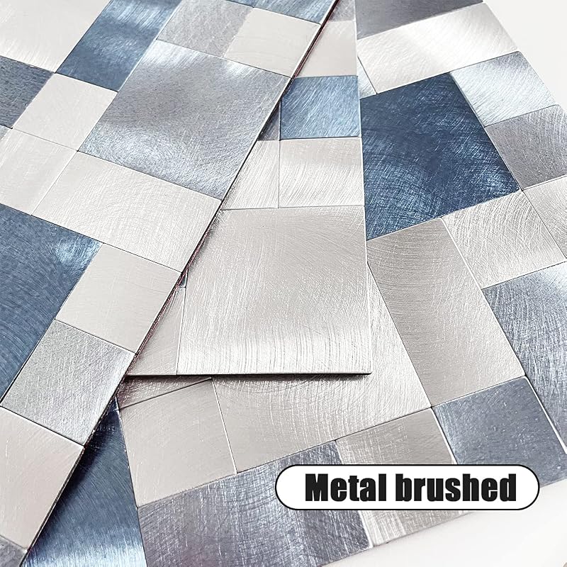 Adhesivos metal para mosaico cocina y baño azul 10 hojas