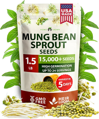 Paquete 1.5lb semillas mungo germinantes brotes frescos