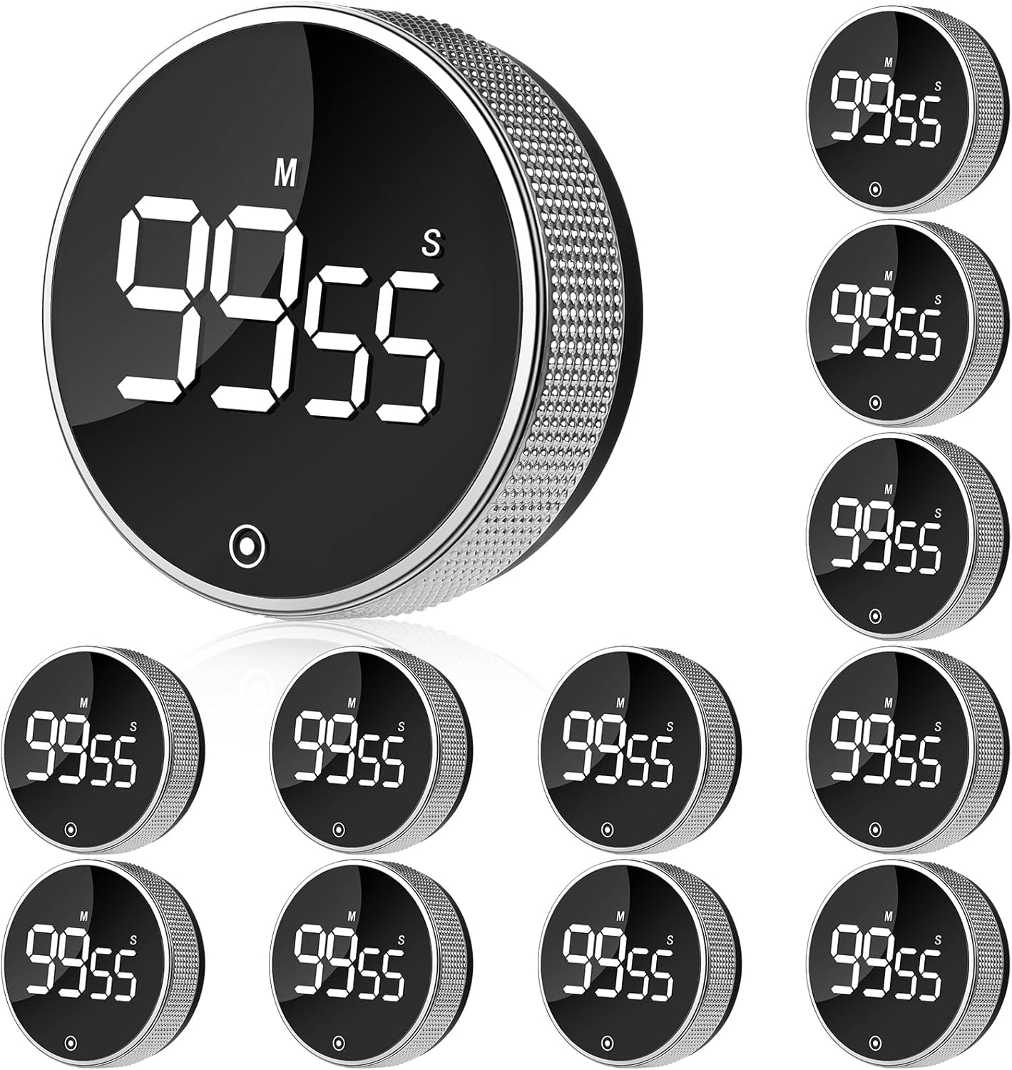 Pack 12 temporizadores digitales cocina magnéticos LED