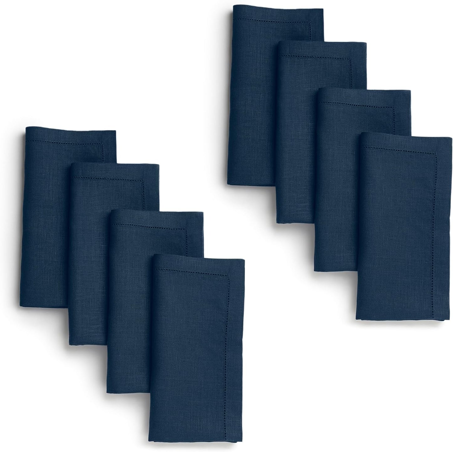 Set 8 Servilletas Lino Puro 20x20pulg Vainica Lavables