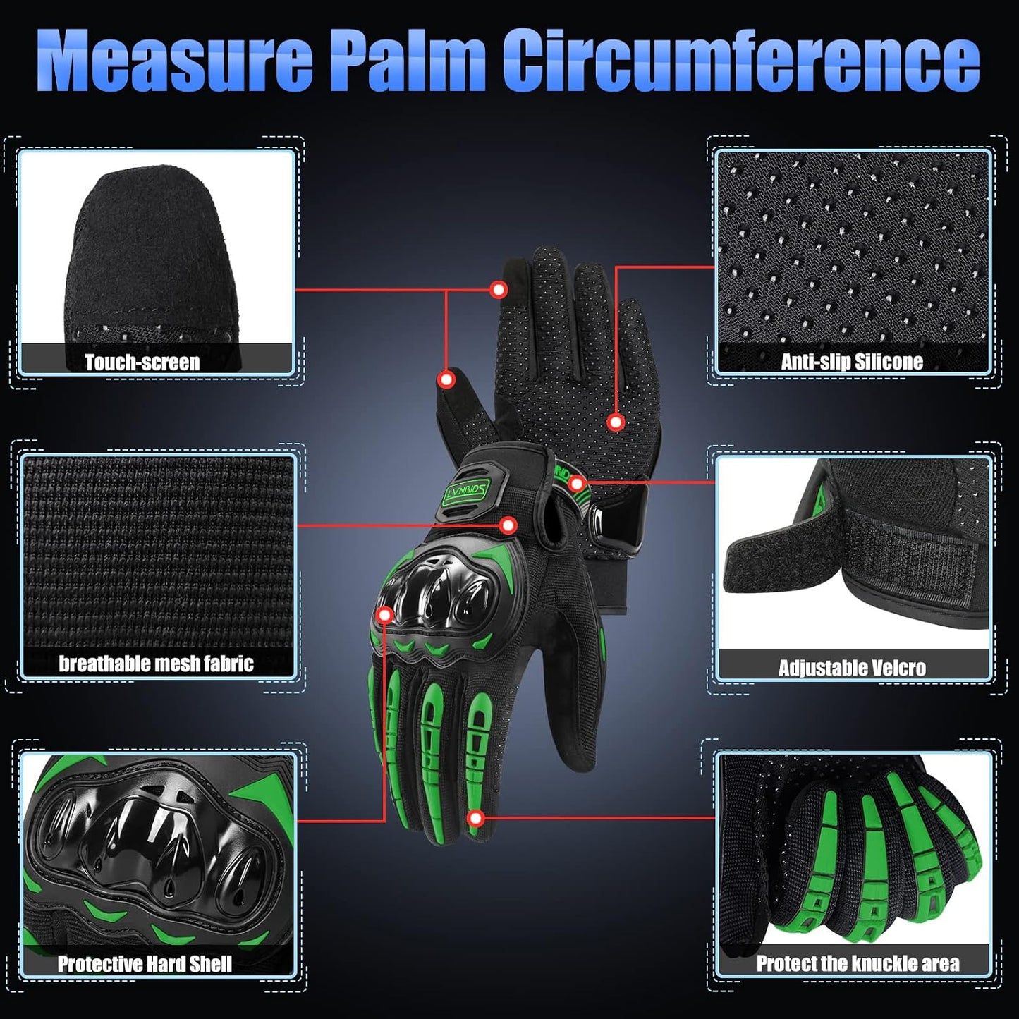 Guantes motocicleta pantalla táctil para hombre mujer ciclismo