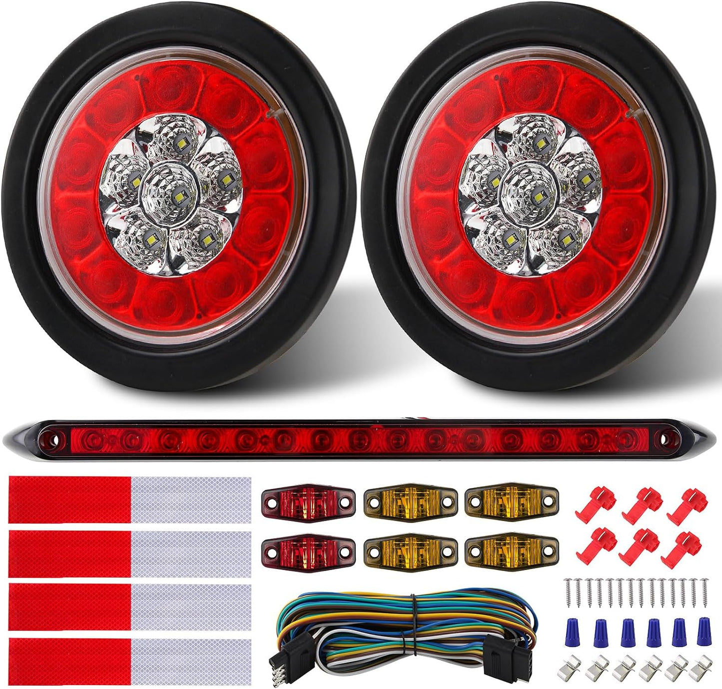 Kit luces traseras remolque 4pulg 16 LED 13.8pulg 5pines