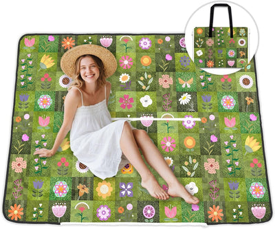 Manta picnic 60x78pulg impermeable plegable 2en1
