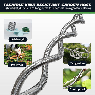 Manguera jardín acero inox 5ft conector flexible a prueba de fugas
