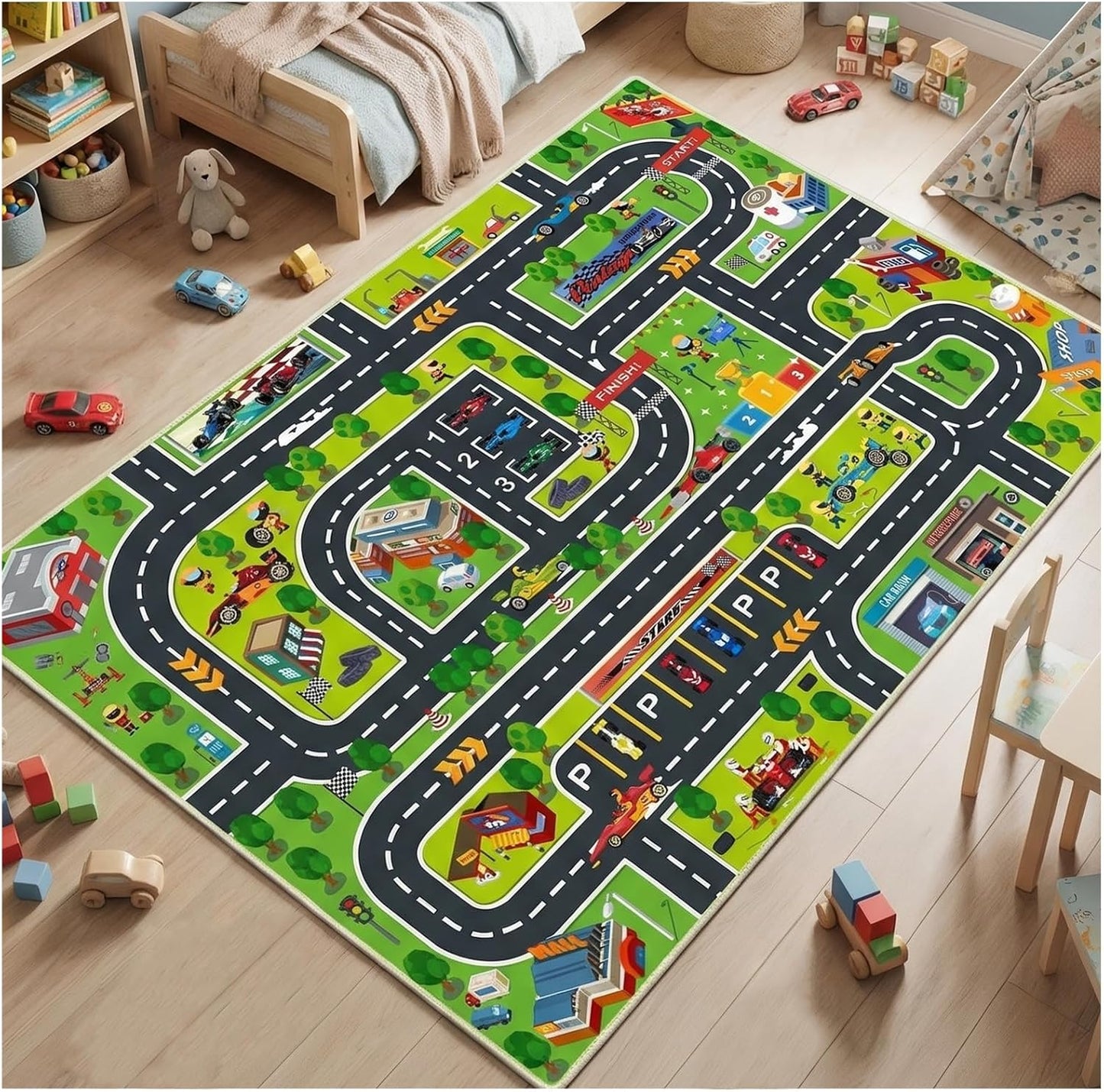 Alfombra antiderrap para set de autos 47x71"